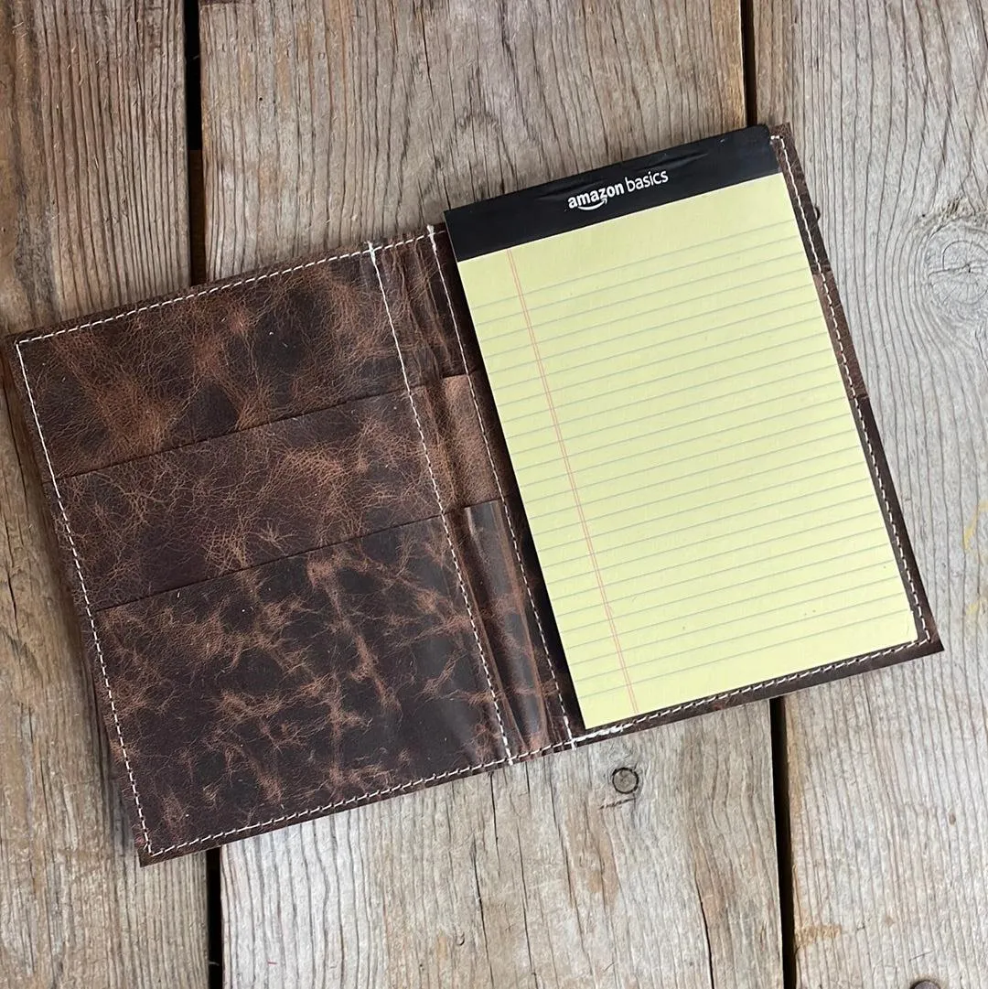 054 Small Notepad Cover - Brindle w/ Copper Penny Aztec