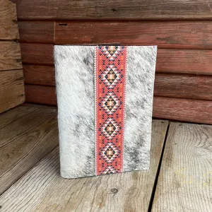 055 Small Notepad Cover - Grey Brindle w/ Printed Aztec