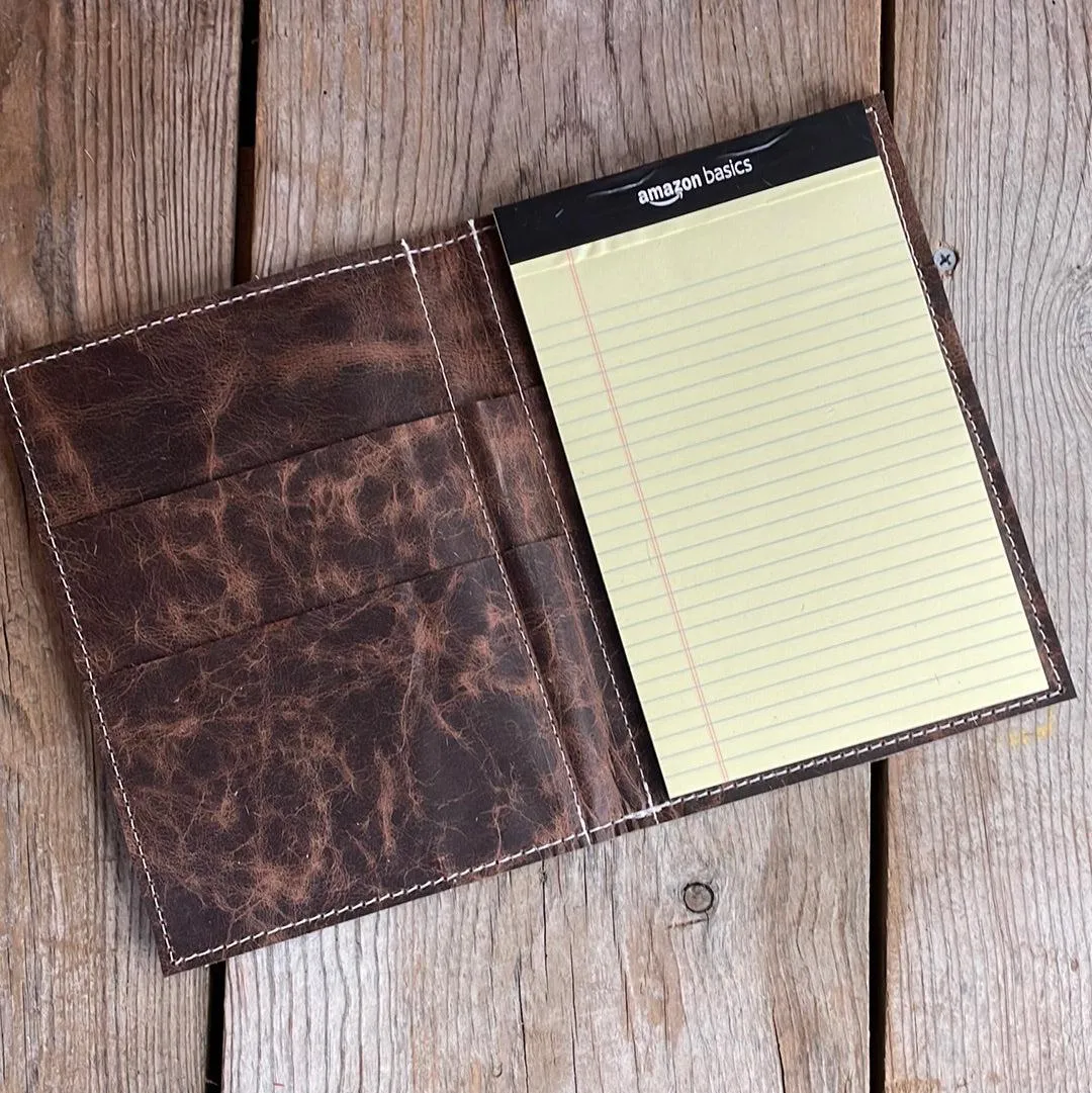 055 Small Notepad Cover - Grey Brindle w/ Printed Aztec