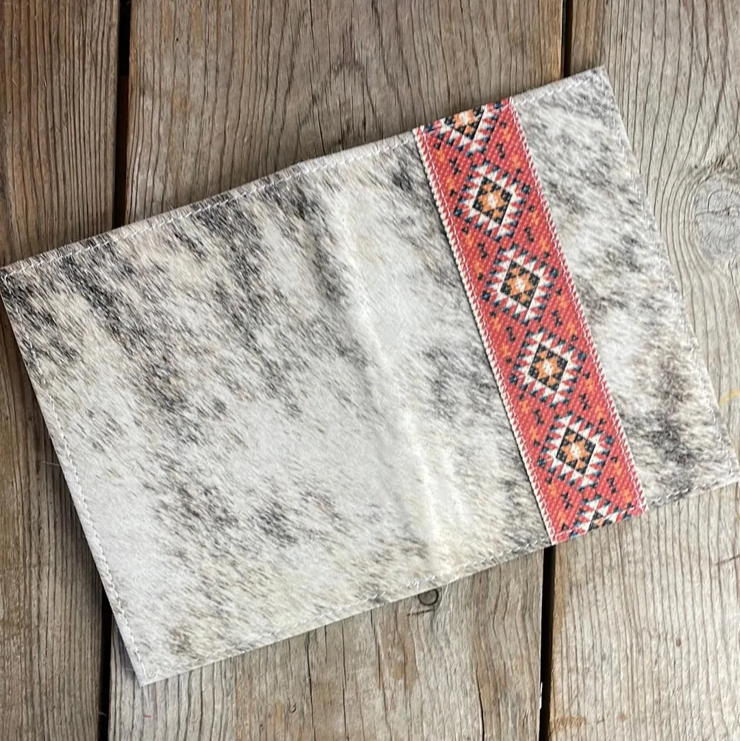 055 Small Notepad Cover - Grey Brindle w/ Printed Aztec