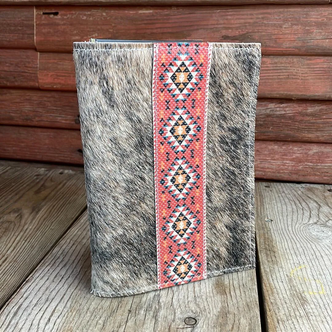 063 Small Notepad Cover - Brindle w/ Printed Aztec