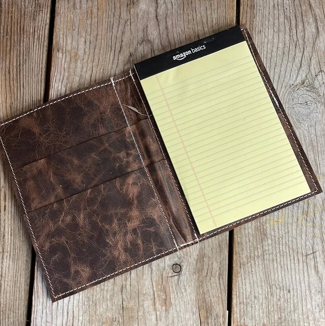 063 Small Notepad Cover - Brindle w/ Printed Aztec