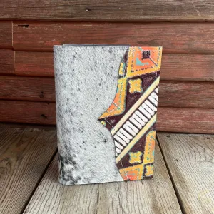 067 Small Notepad Cover - B&W Speckle w/ Western Sunset