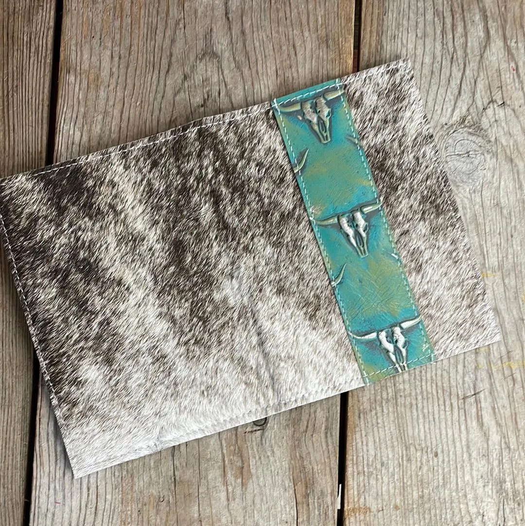 083 Small Notepad Cover - Brindle w/ Margarita Skulls
