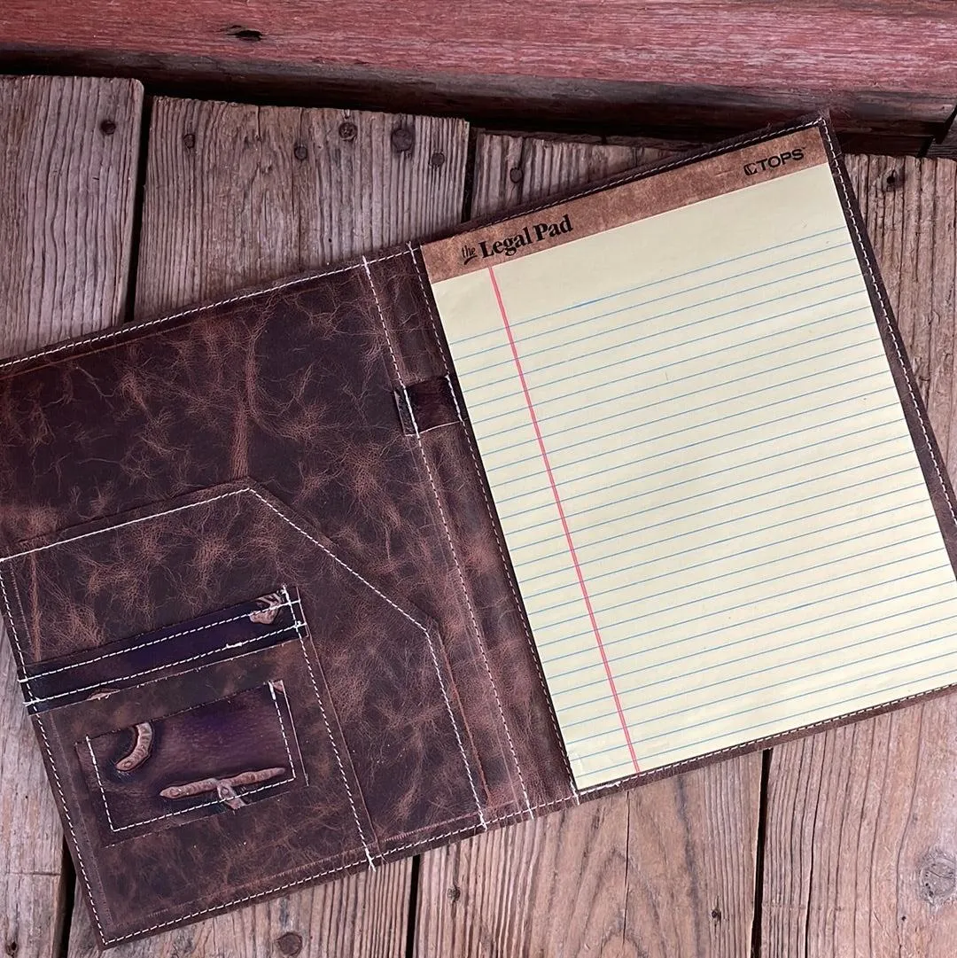 140 Large Notepad Cover - Longhorn w/ Mahogany Brands