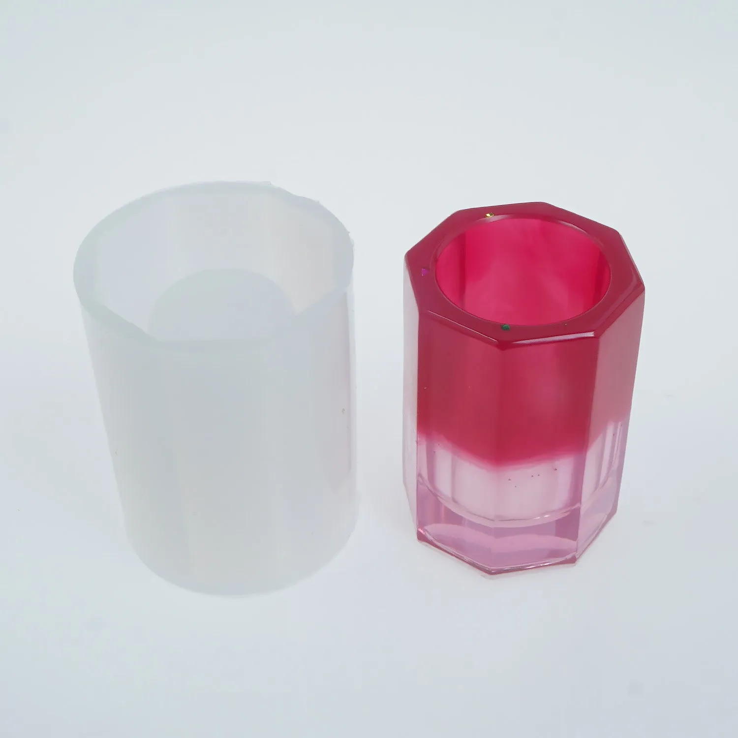 1pc Silicone Pen Holder Mold polygon Pen Container Mold Pen Box Mold Desktop Decoration 10370751