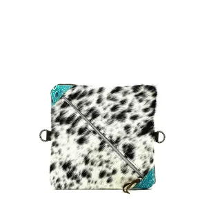 Accessory Bag - Black & White w/ Turquoise Sand Croc