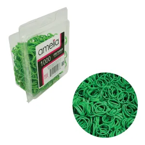 Amelia Beauty | 1/2in, Lime, Elastic Rubber Band Pony Tail Holders | Made in USA, Ideal for Ponytails, Braids, Twists, Dreadlocks, Styling Accessories for Women, Men and Girls | 1000 Pack
