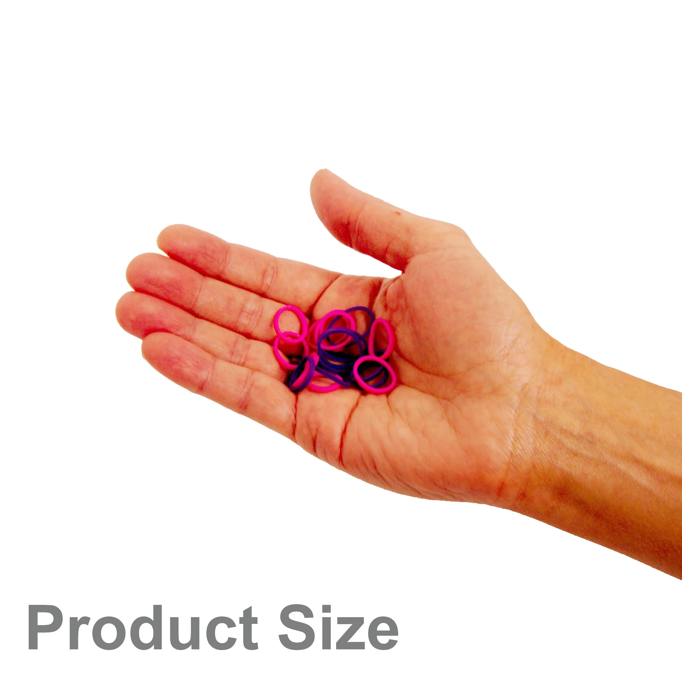 Amelia Beauty | 1/2in, Purple and Fuchsia Mix, Elastic Rubber Band Pony Tail Holders | Made in USA, Ideal for Ponytails, Braids, Twists, Dreadlocks, Styling Accessories for Women, Men and Girls | 500 Pack