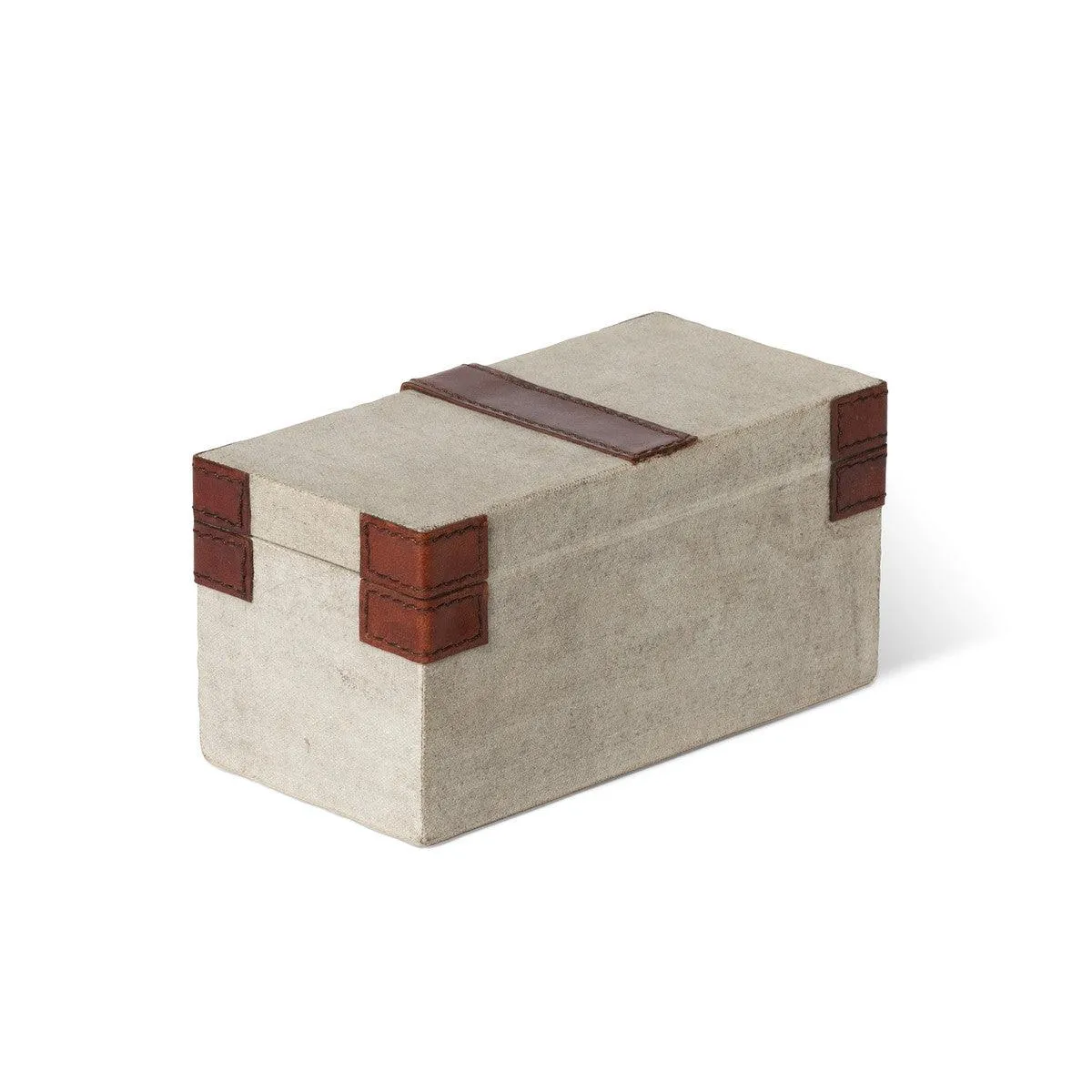 Antique Canvas Box with Genuine Leather