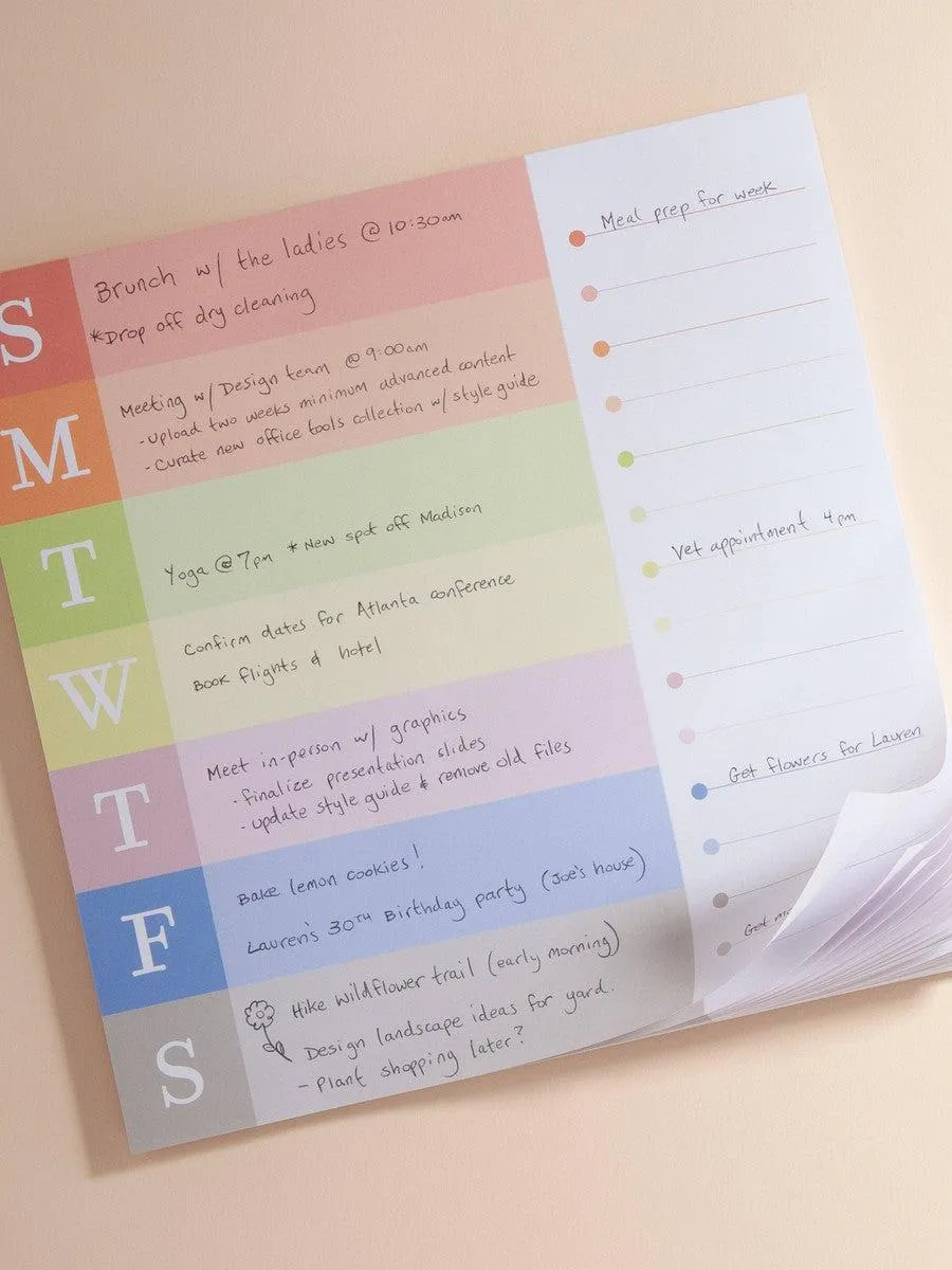 Artist Touch Weekly Notepad & Checklist