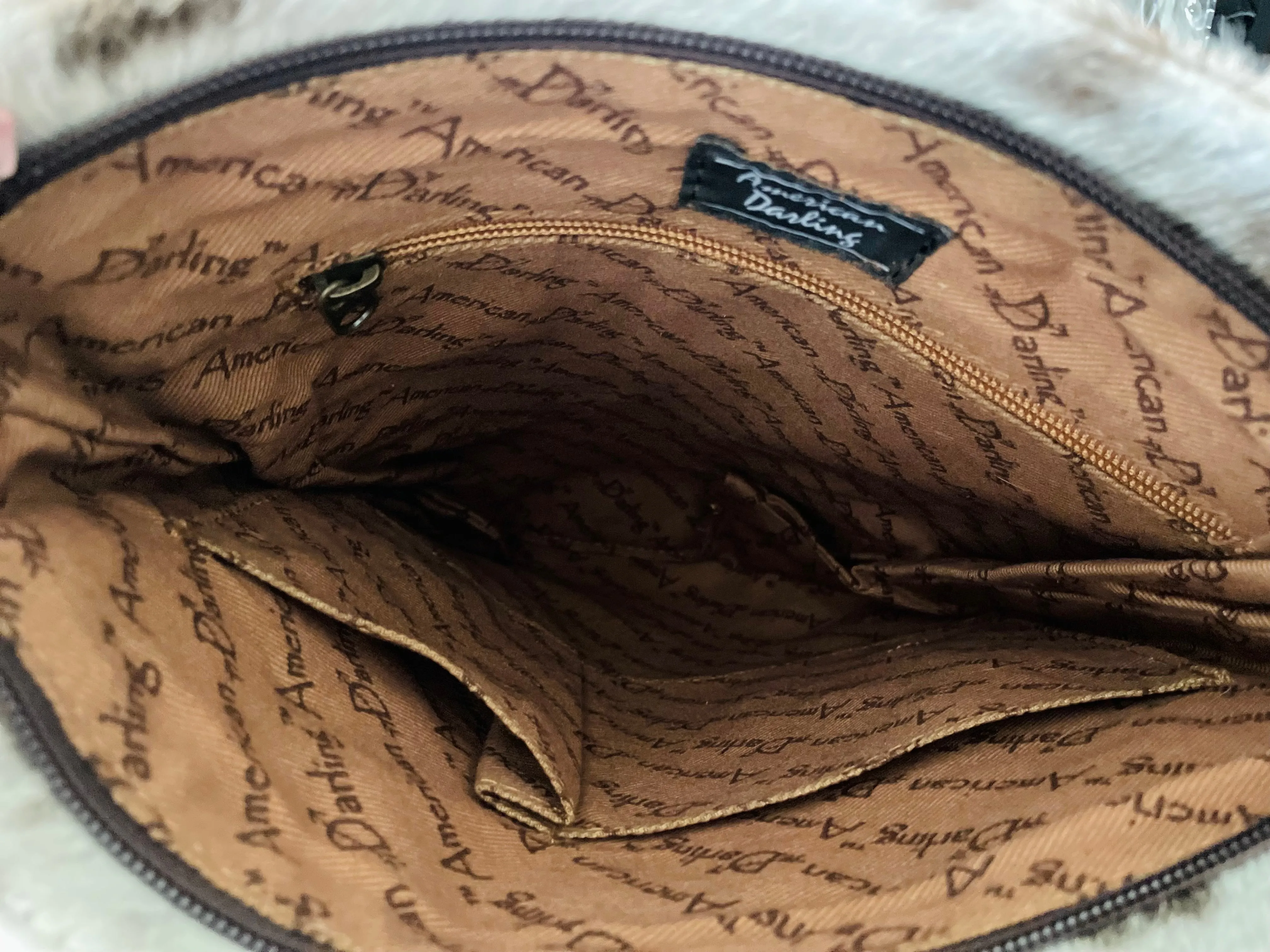 Black and Tan Wool Diamond Pattern Fringe Handbag
