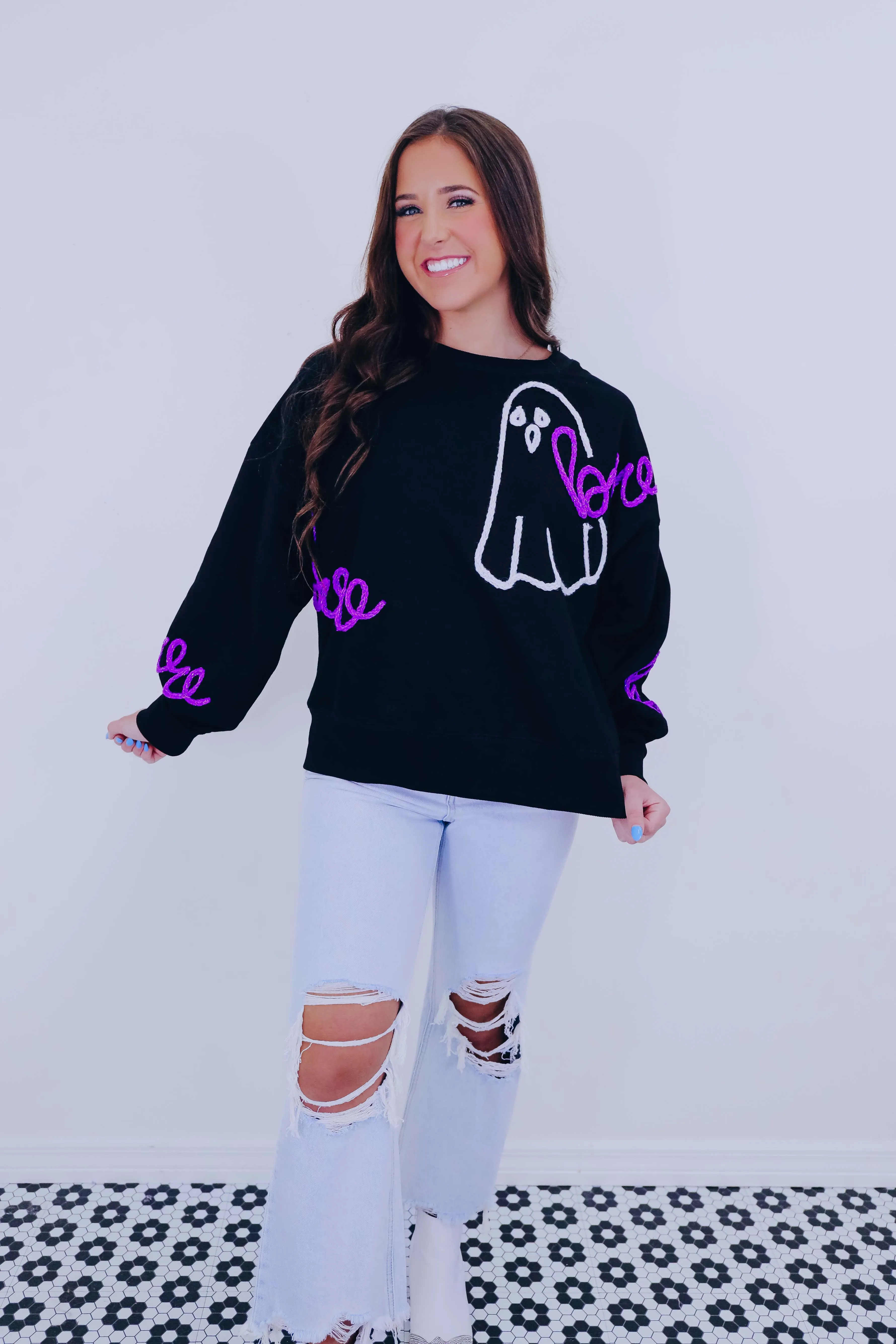 Boo-gie Ghost Embroidered Sweatshirt