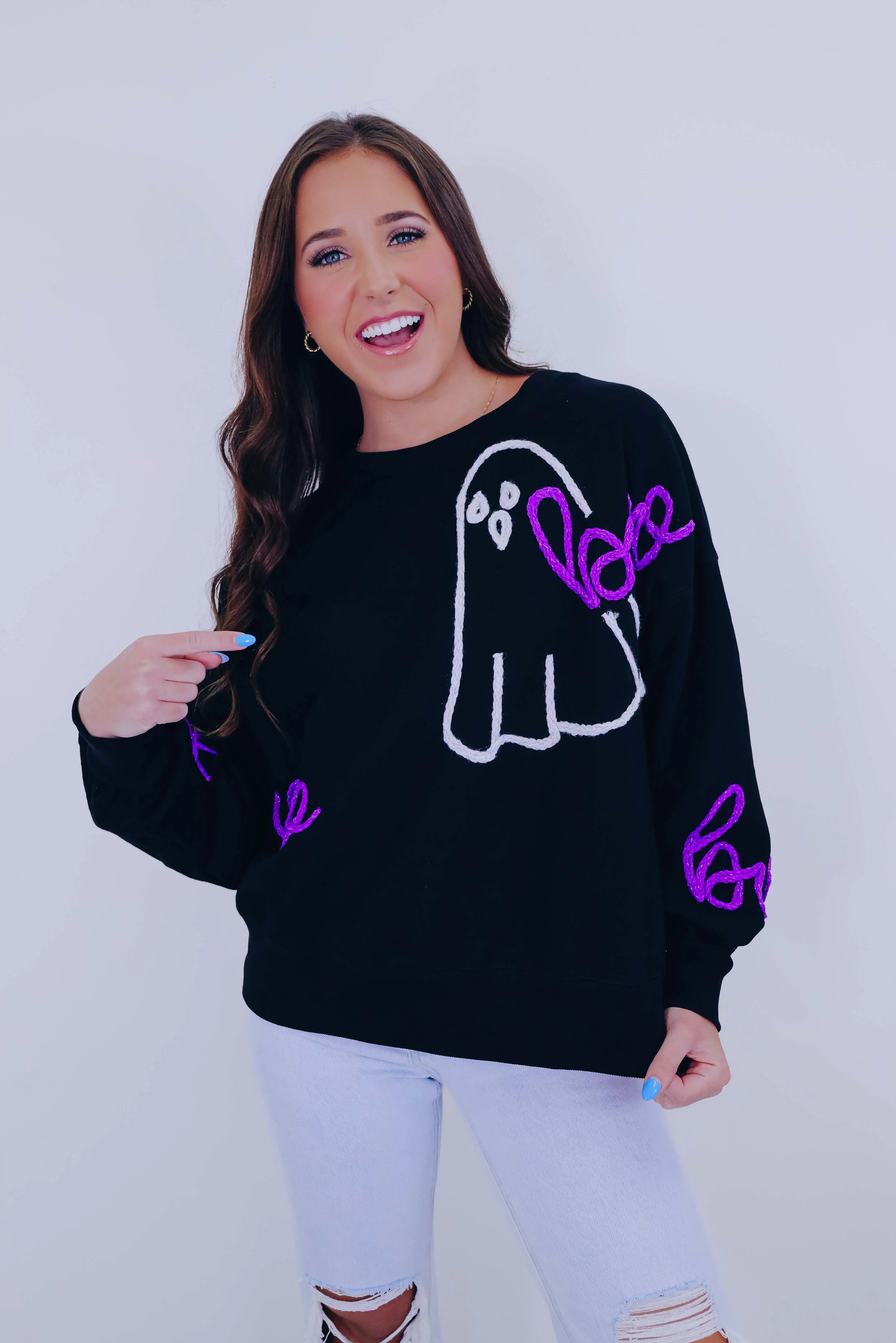 Boo-gie Ghost Embroidered Sweatshirt