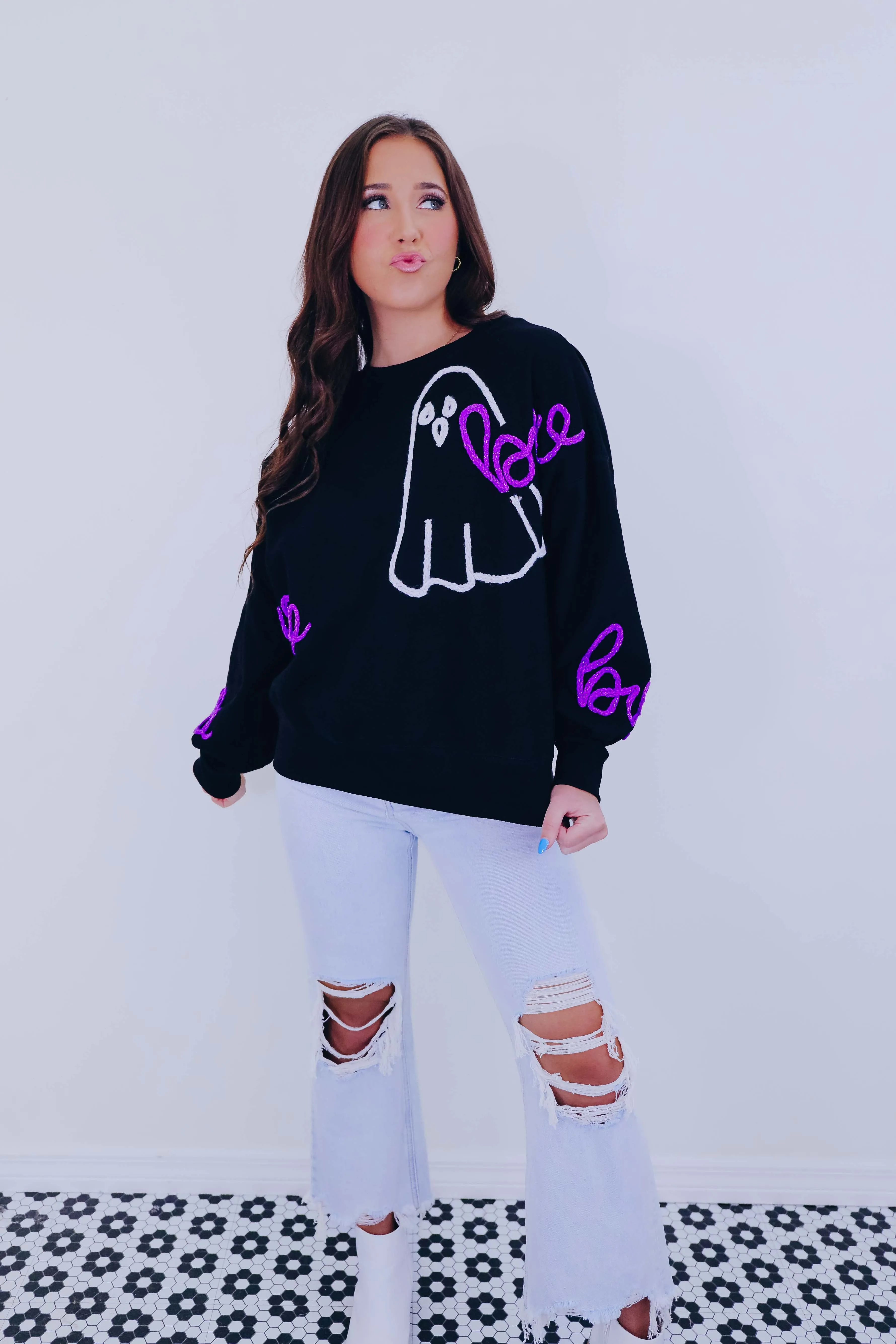 Boo-gie Ghost Embroidered Sweatshirt