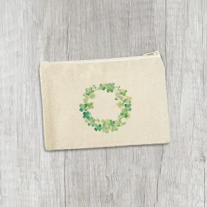 Clover Wreath - St. Patrick's Day Canvas Zipper Pouch