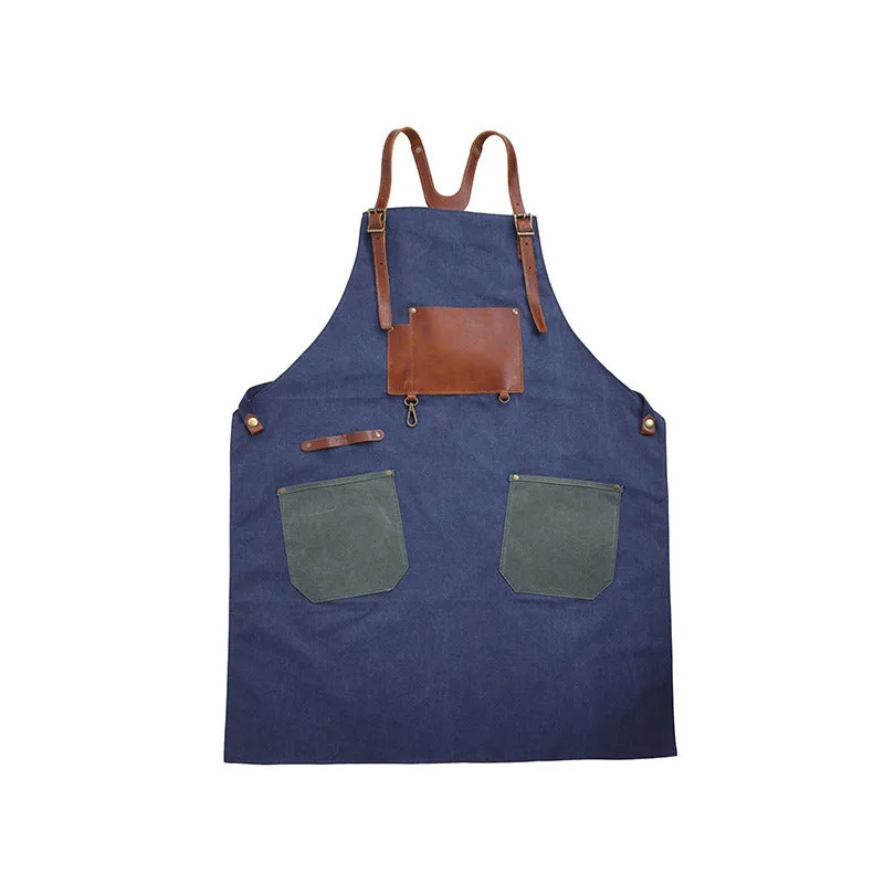 Craftsman Durable Apron Retro Canvas Apron Workshop Long Apron WQ5895