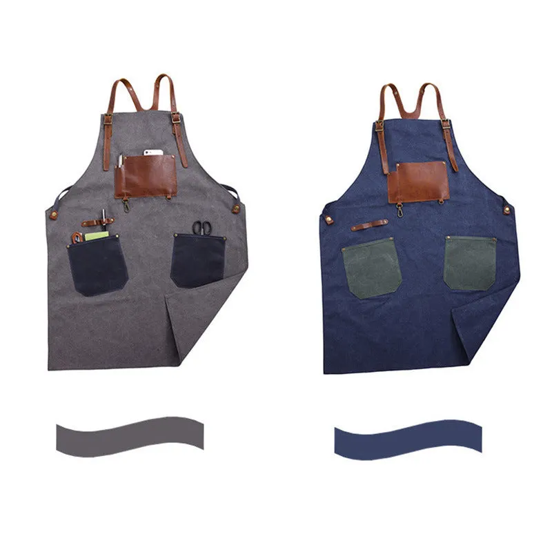 Craftsman Durable Apron Retro Canvas Apron Workshop Long Apron WQ5895