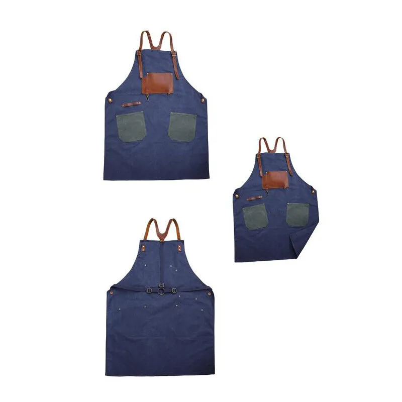 Craftsman Durable Apron Retro Canvas Apron Workshop Long Apron WQ5895