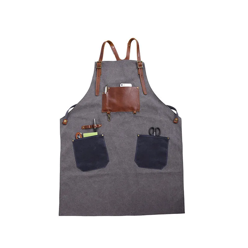 Craftsman Durable Apron Retro Canvas Apron Workshop Long Apron WQ5895