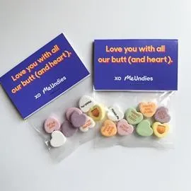 Custom Heart Candy Header Bags (100 Bag Minimum)
