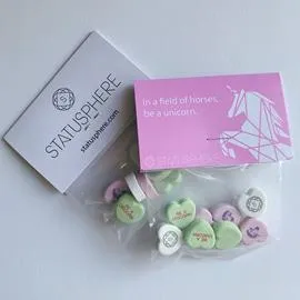 Custom Heart Candy Header Bags (100 Bag Minimum)