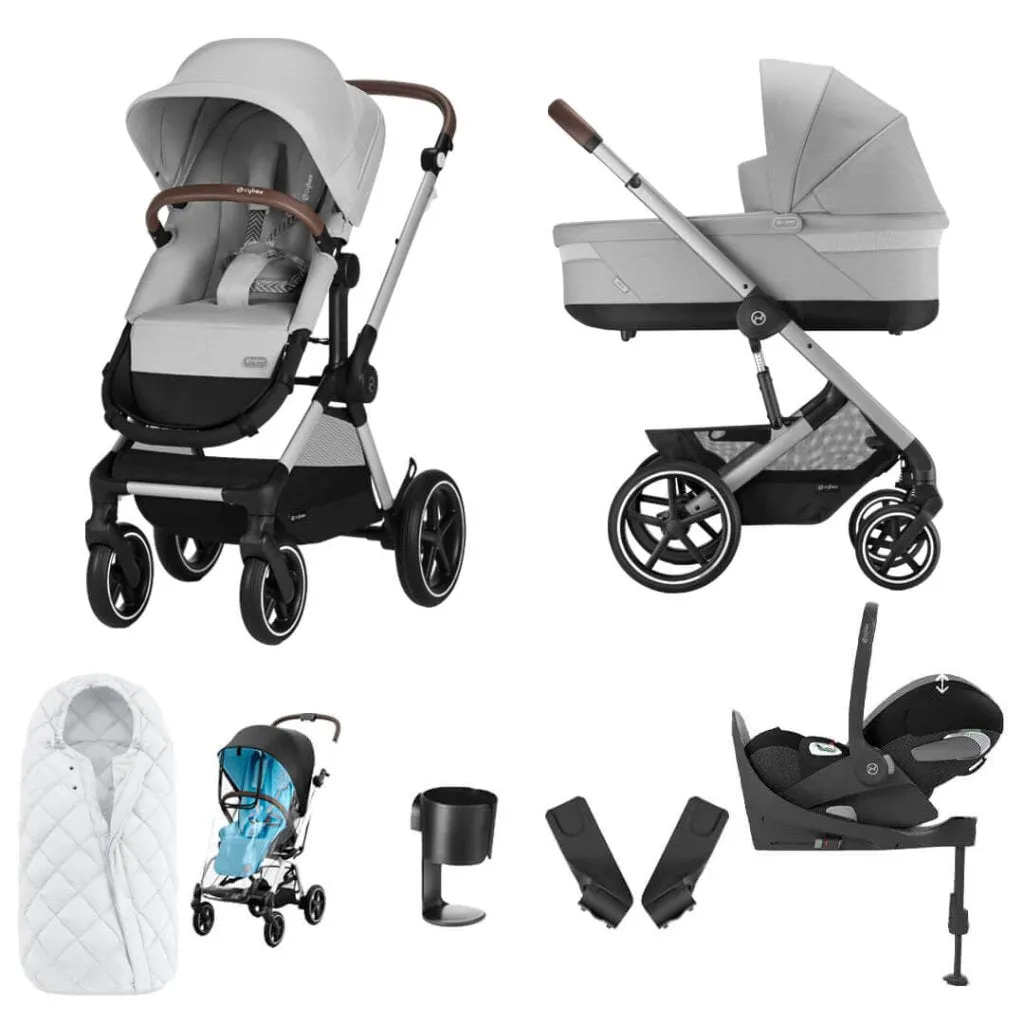 CYBEX EOS Comfort Bundle Travel System with Aton B2 I-SIZE and Snogga Footmuff - Lava Grey