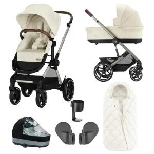 CYBEX EOS Travel System Essential Bundle with Snogga Footmuff - Seashell Beige