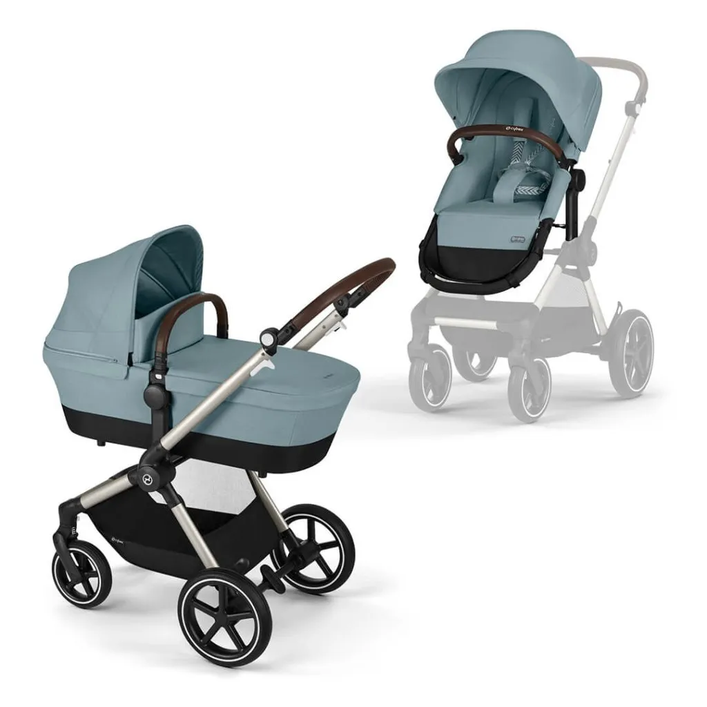 CYBEX EOS Travel System Essential Bundle with Snogga Footmuff - Sky Blue