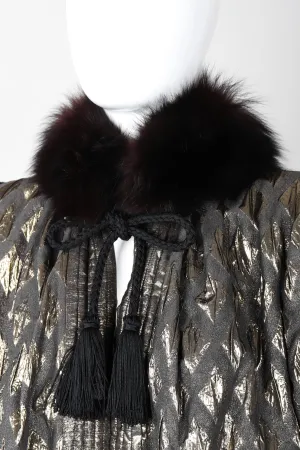 Diamond Lamé Fur Collar Coat