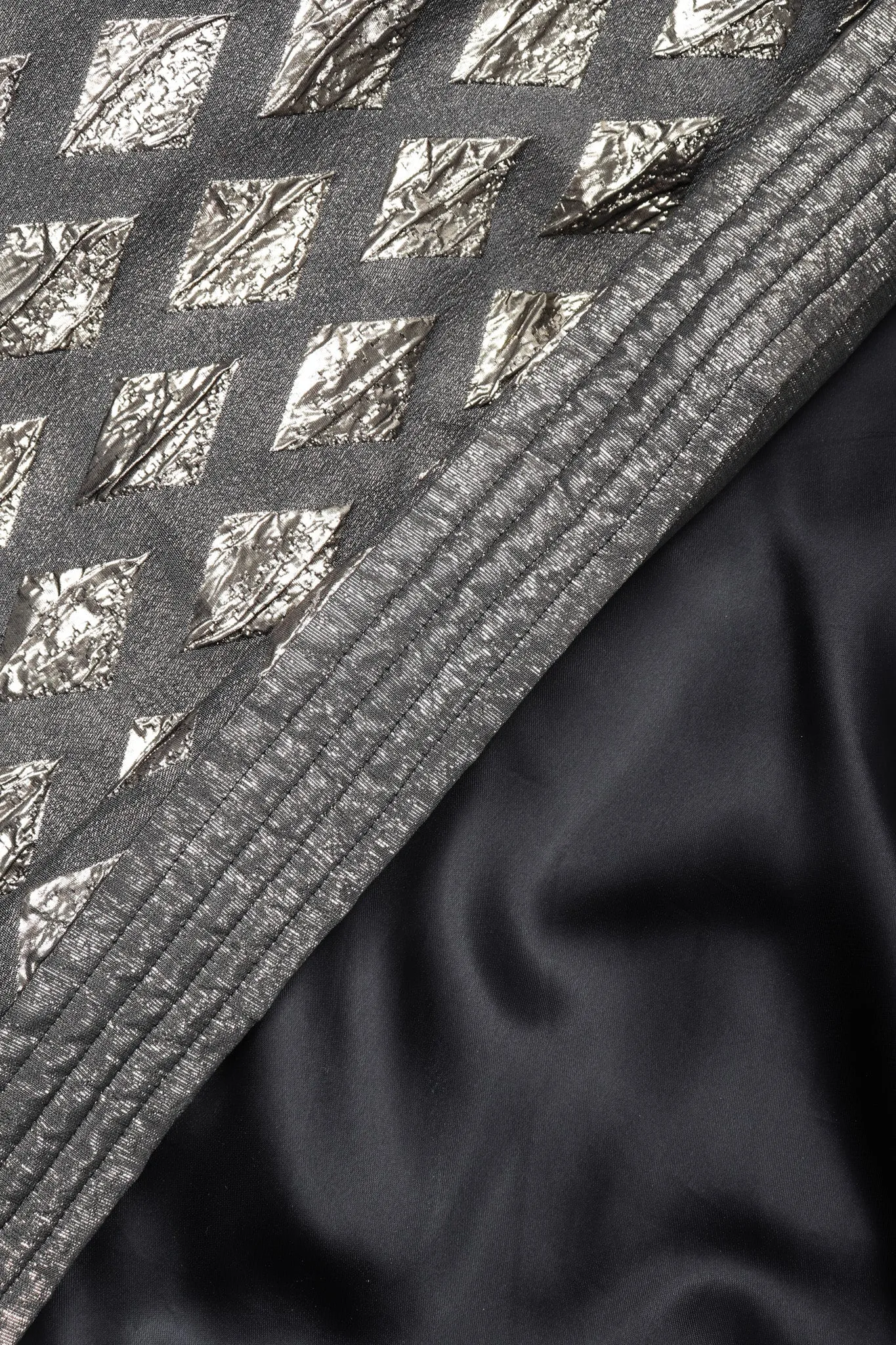 Diamond Lamé Fur Collar Coat