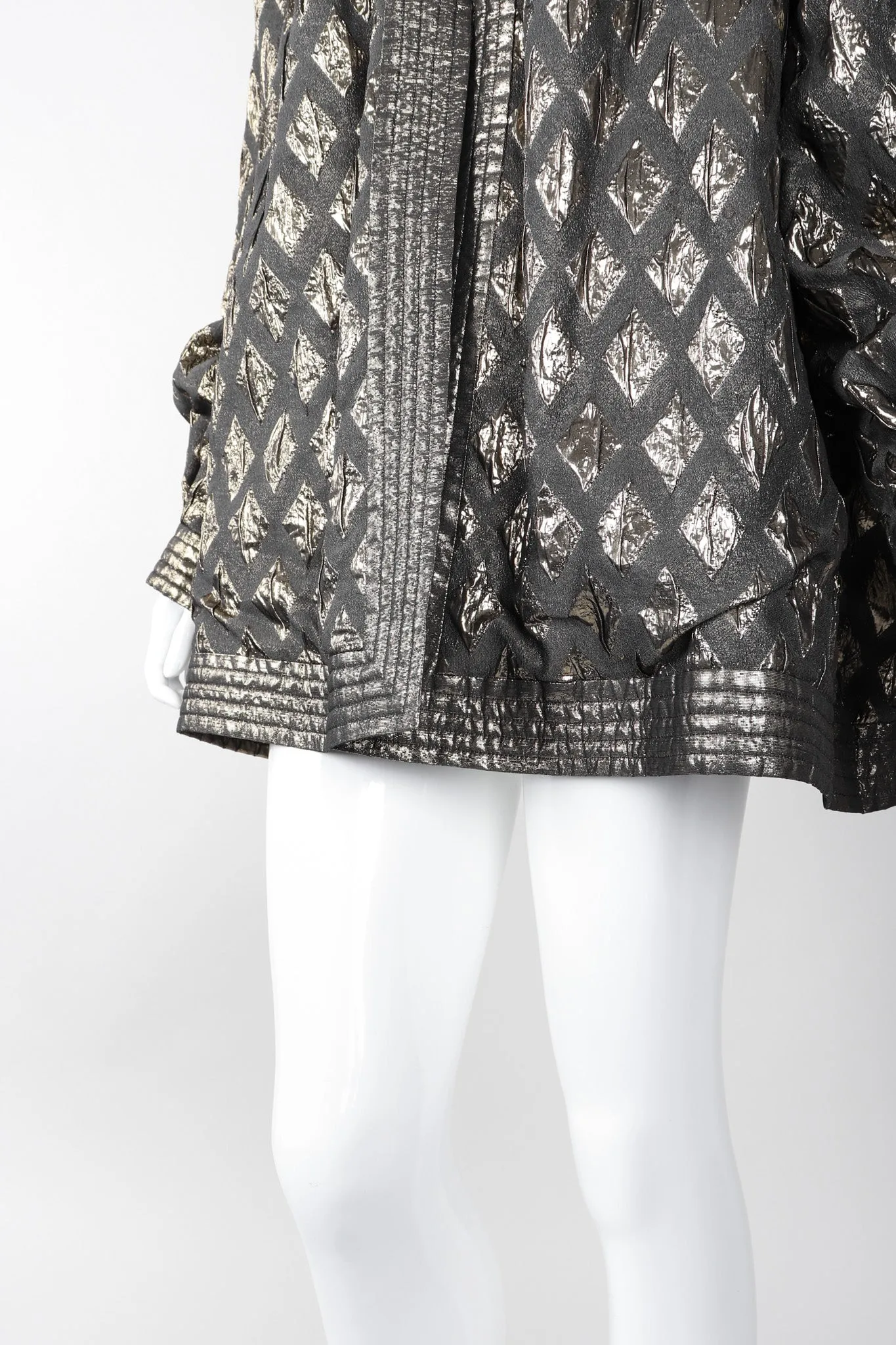 Diamond Lamé Fur Collar Coat