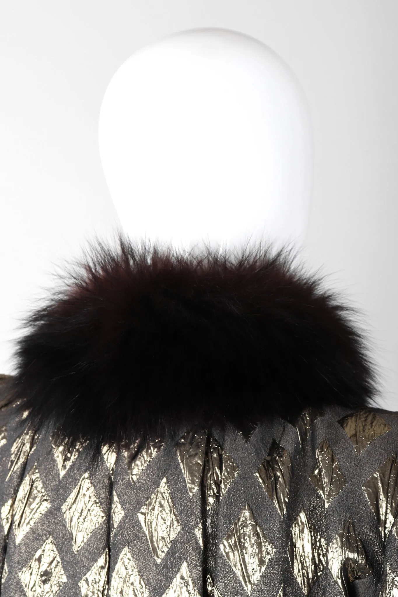 Diamond Lamé Fur Collar Coat