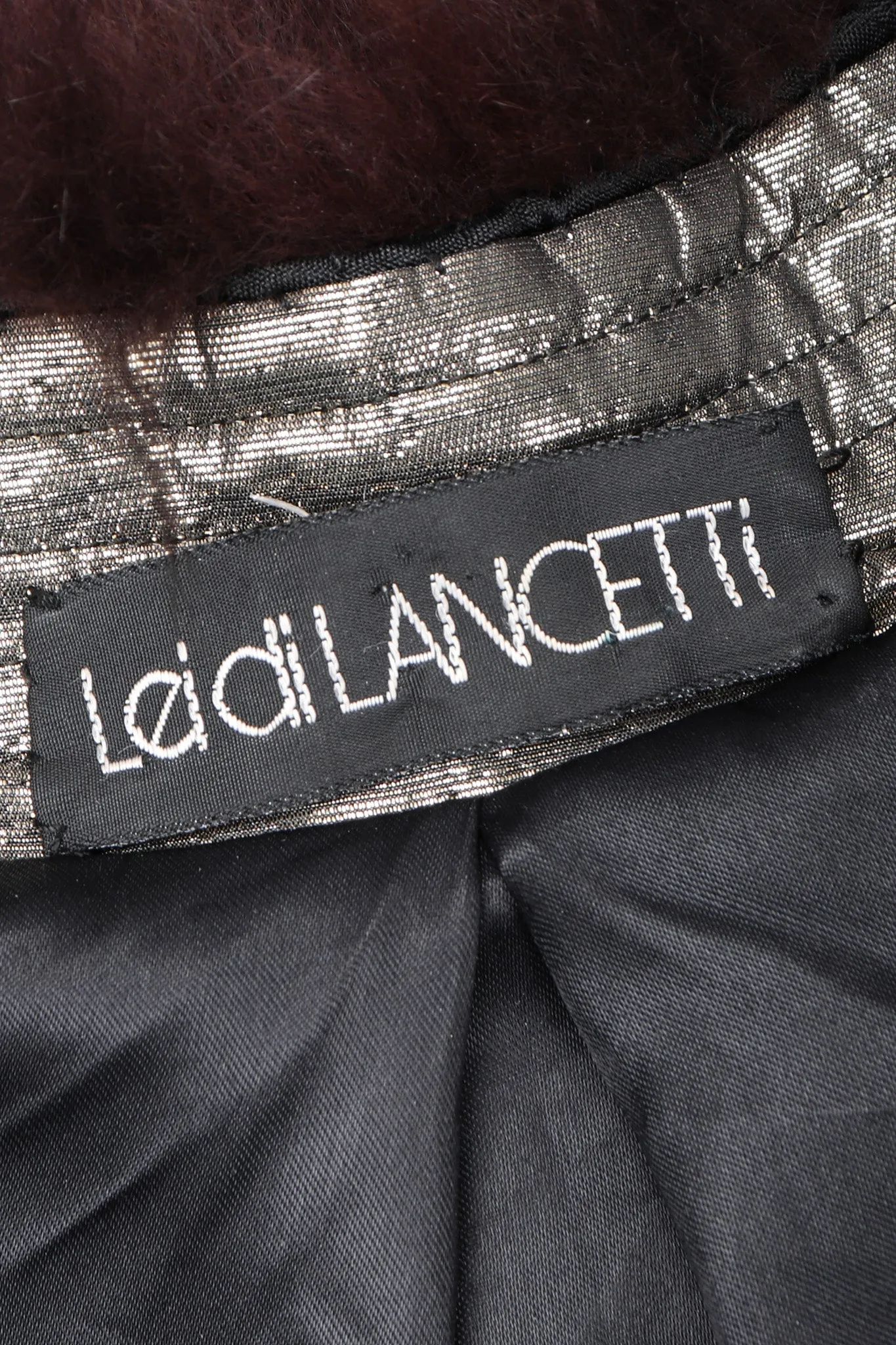 Diamond Lamé Fur Collar Coat