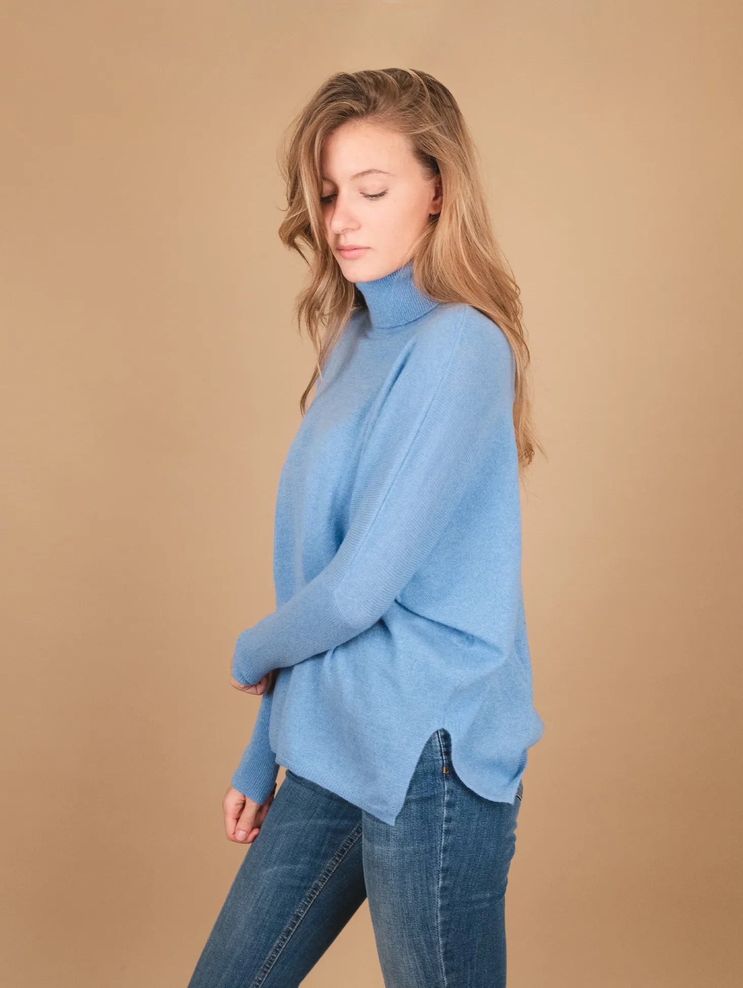 DOLCEVITA OVER IN CASHMERE ECO-FRIENDLY AZZURRO