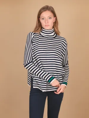 DOLCEVITA OVERSIZE IN CASHMERE  A RIGHE NERE