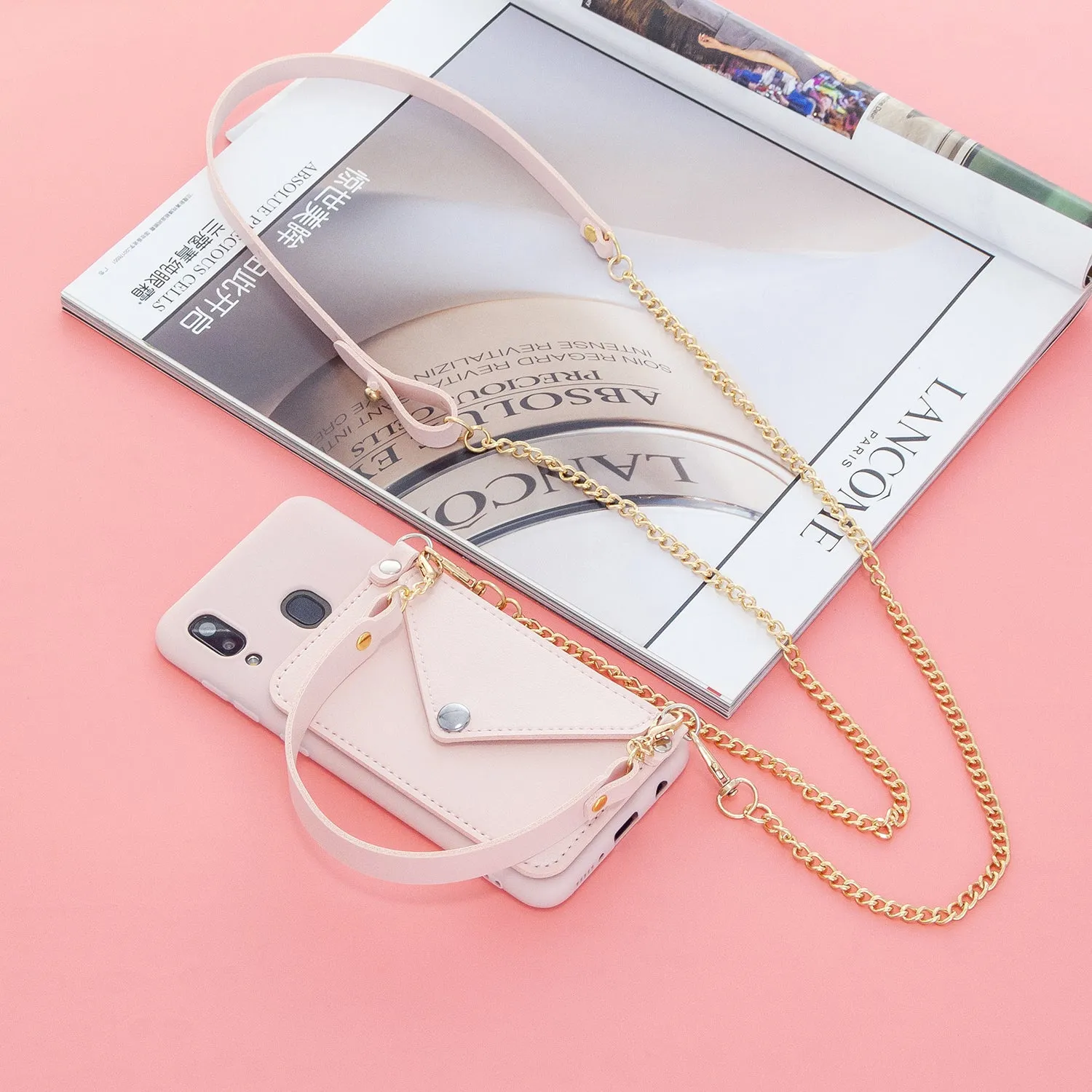 For HUAWEI P20/ P20 Lite/P20 Pro Mobile Phone Cover with Pu Leather Card Holder   Hand Rope   Straddle Rope white