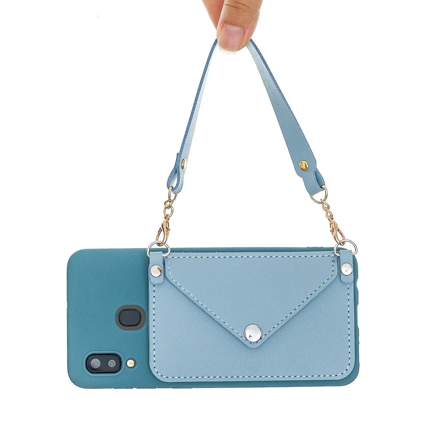 For HUAWEI P20/ P20 Lite/P20 Pro Mobile Phone Cover with Pu Leather Card Holder   Hand Rope   Straddle Rope white