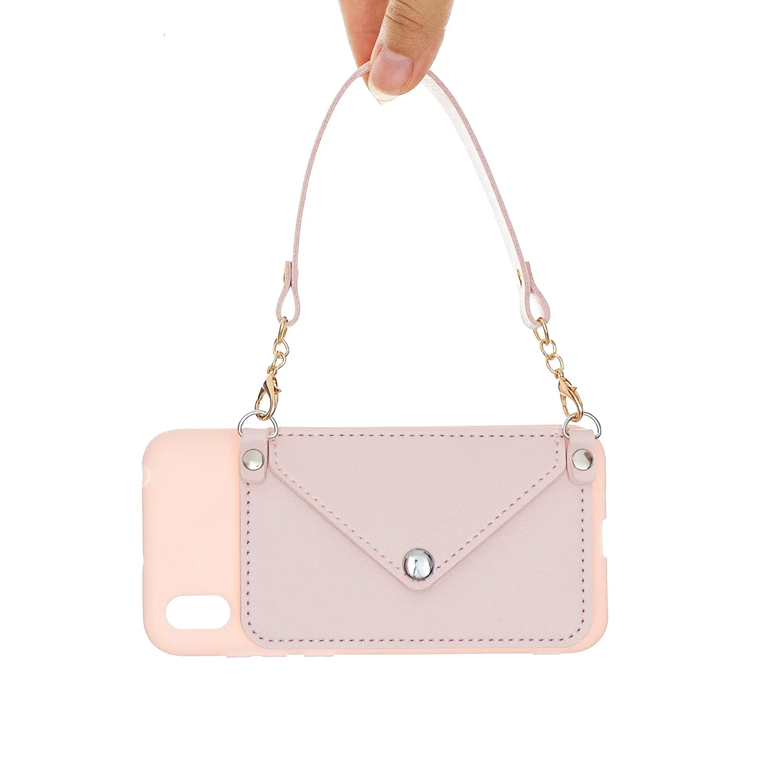 For HUAWEI Y5 2018/2019/Y6 2019/Y7 2019/PSMART Z/Y9 2019 Mobile Phone Cover with Pu Card Holder   Hand Rope   Straddle Rope white