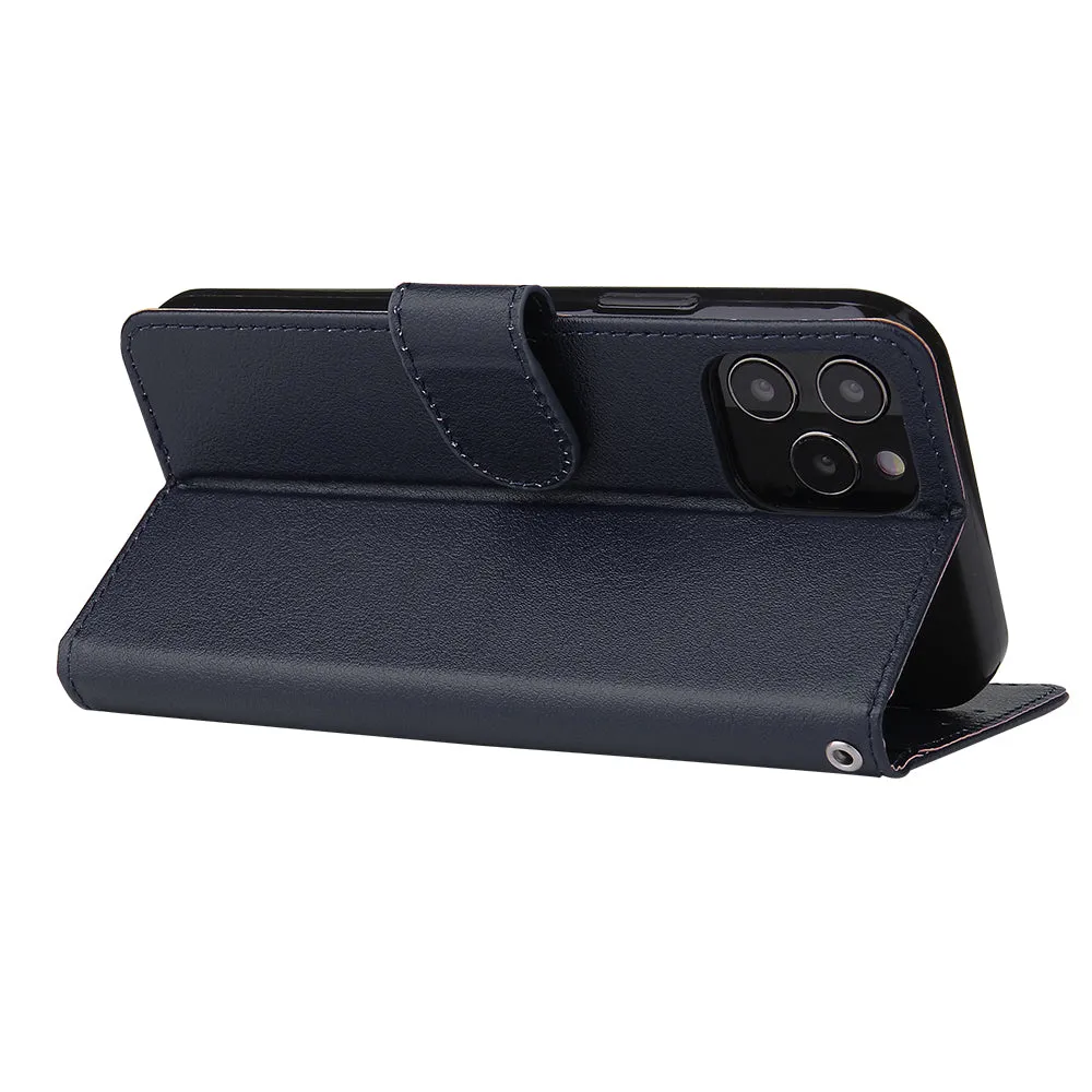 For Iphone 12 5.4 inch/6.1 inch/ 6.7 inch PU Leather Three-card Photo Frame Front Buckle Mobile Phone shell brown