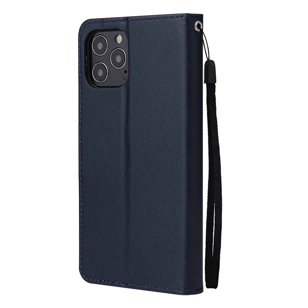 For Iphone 12 5.4 inch/6.1 inch/ 6.7 inch PU Leather Three-card Photo Frame Front Buckle Mobile Phone shell Red wine