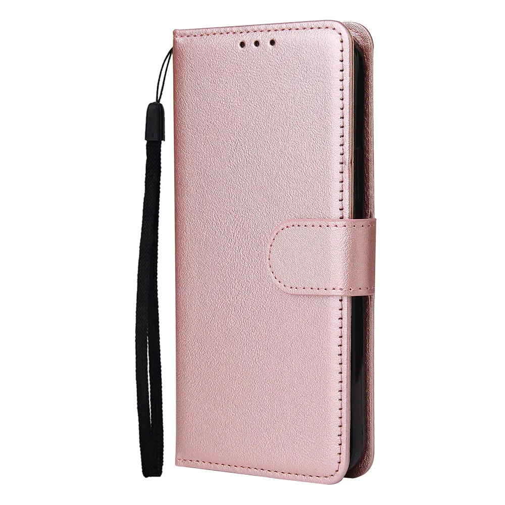 For Iphone 12 5.4 inch/6.1 inch/ 6.7 inch PU Leather Three-card Photo Frame Front Buckle Mobile Phone shell Rose gold