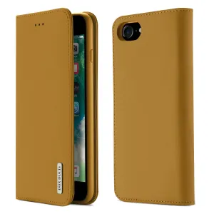 For iPhone 9 Mobile Phone Cover Magnetic Leather Protective Case with Card Slot Bracket Khaki