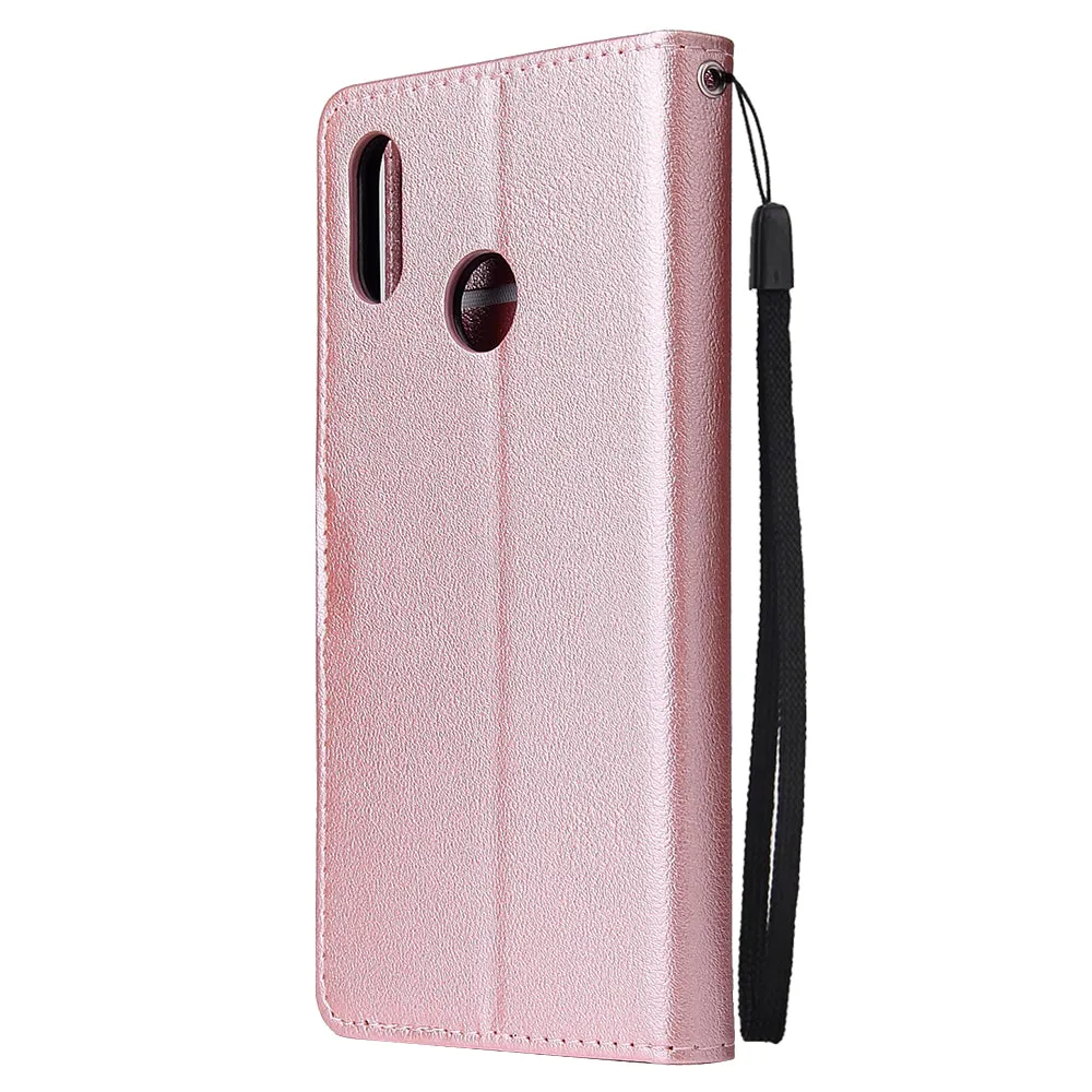 For OPPO Realme 3 Wallet-type PU Leather Protective Phone Case with Buckle & 3 Card Position red