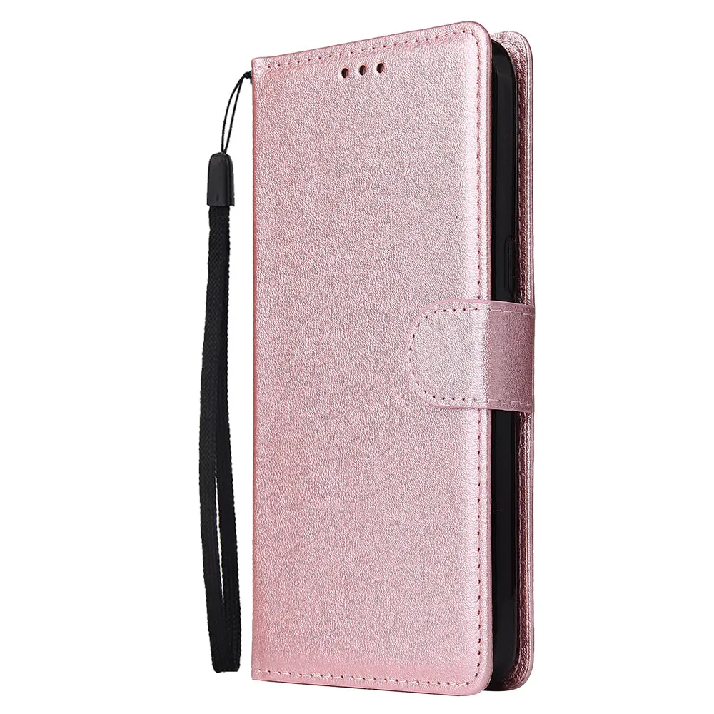 For OPPO Realme 3 Wallet-type PU Leather Protective Phone Case with Buckle & 3 Card Position Rose gold