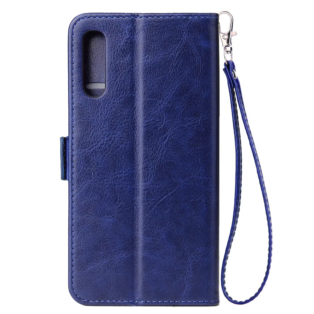 For Samsung A50 Solid Color PU Leather Zipper Wallet Double Buckle Protective Case with Stand & Lanyard Rose gold