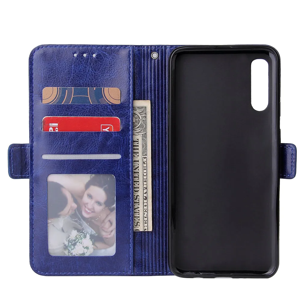 For Samsung A50 Solid Color PU Leather Zipper Wallet Double Buckle Protective Case with Stand & Lanyard Rose gold