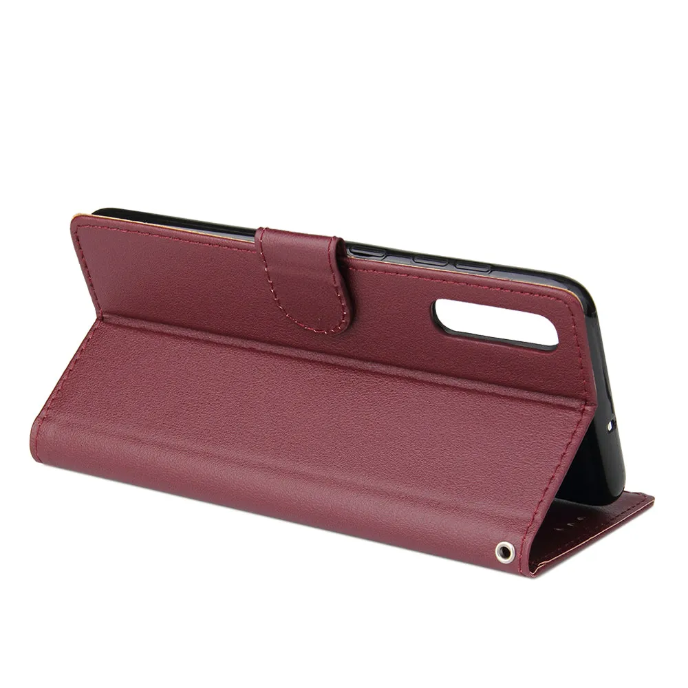 For Samsung A70 Wallet-type PU Leather Protective Phone Case with Buckle & 3 Card Position black