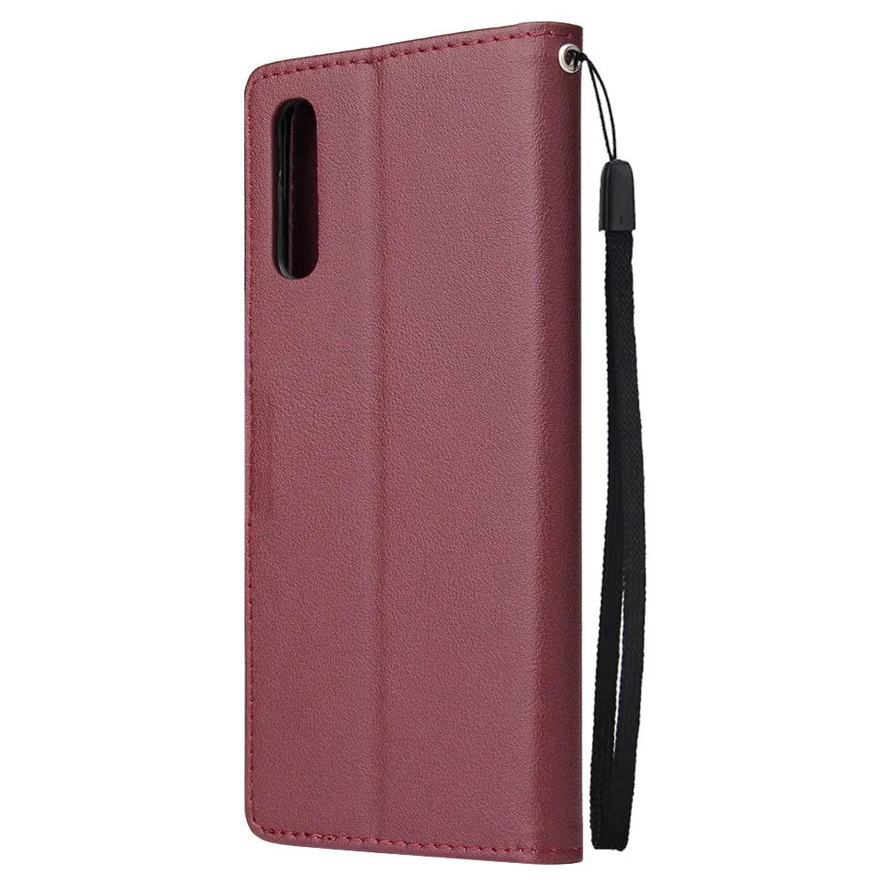 For Samsung A70 Wallet-type PU Leather Protective Phone Case with Buckle & 3 Card Position black