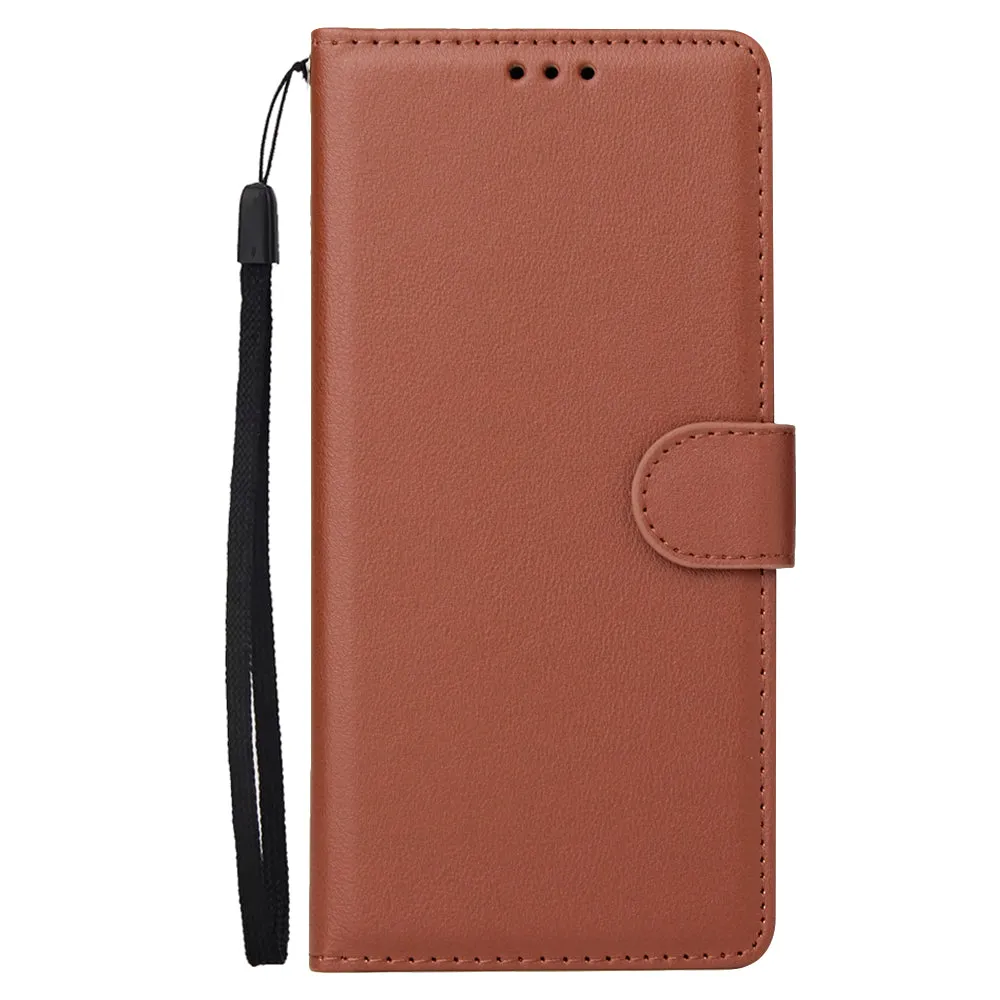 For Samsung J4 plus Flip-type Leather Protective Phone Case with 3 Card Position Buckle Design Phone Cover  Red wine